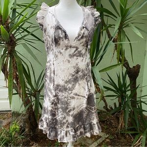 Gray and White keyhole Dress